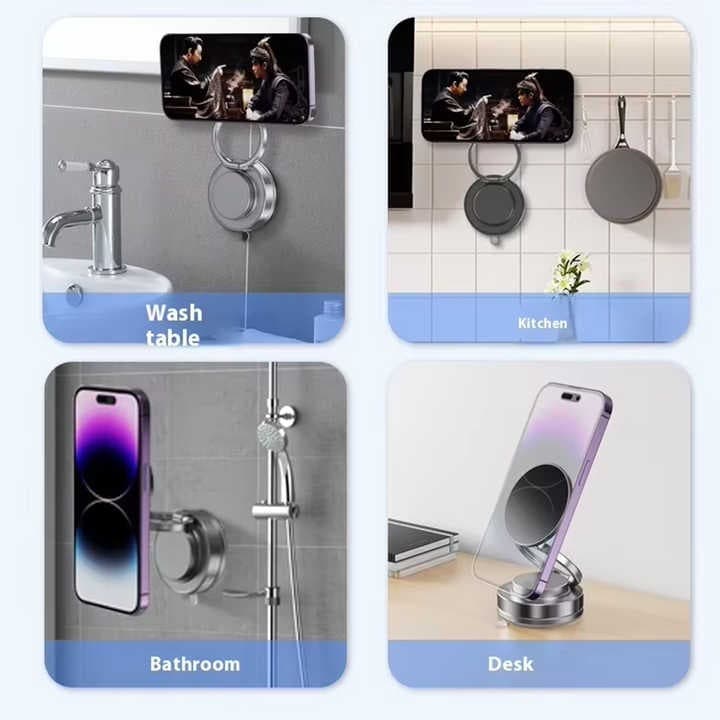 360° Vacuum Suction Foldable Magnetic Phone Holder – Universal Mobile Mount