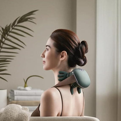 Portable Heated Neck & Back Massager – Rechargeable Shiatsu Pain Relief