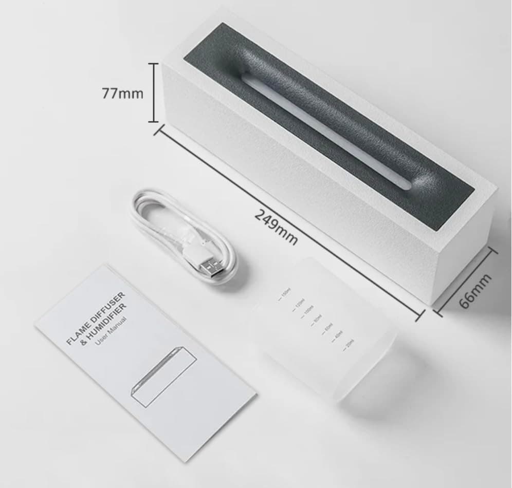 Fire Flame Aroma Diffuser – Ultrasonic Humidifier with LED Flame Effect & Auto Shut-Off