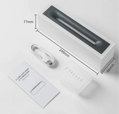 Fire Flame Aroma Diffuser – Ultrasonic Humidifier with LED Flame Effect & Auto Shut-Off