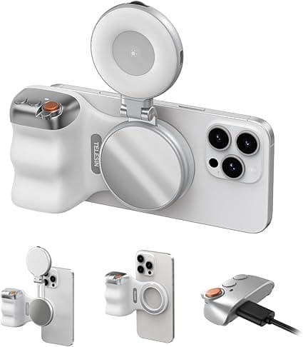 TELESIN Magnetic Camera Grip & LED Selfie Light – Pro Content Creator Bundle